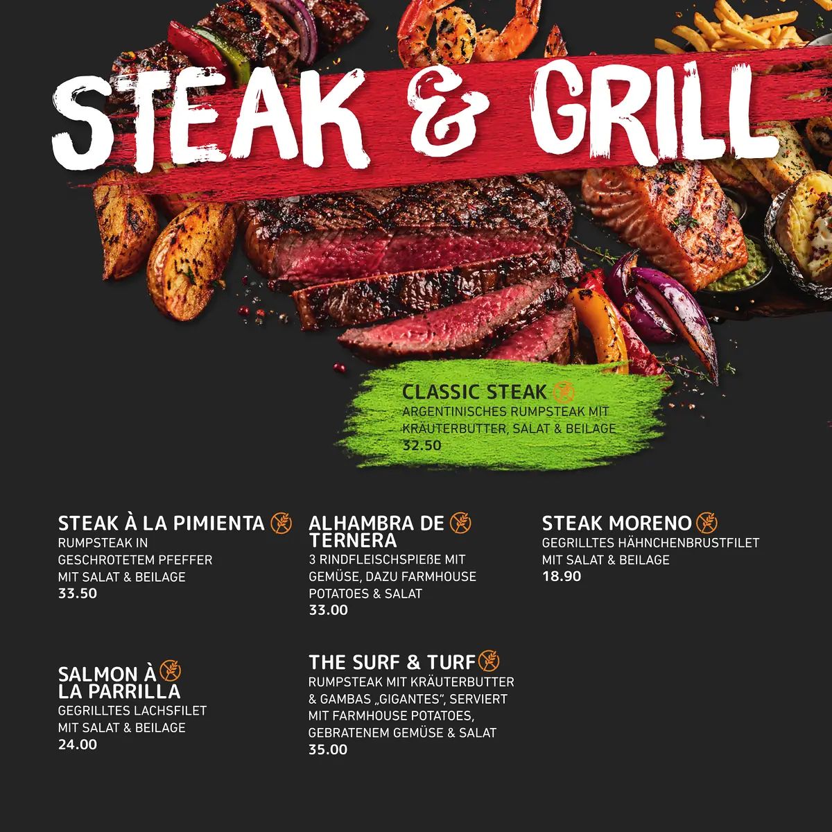 Steak und Grill in der Taquitos Speisekarte
